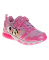 Disney Toddler Girls Light Up Hook And Loop Sneakers In Pink