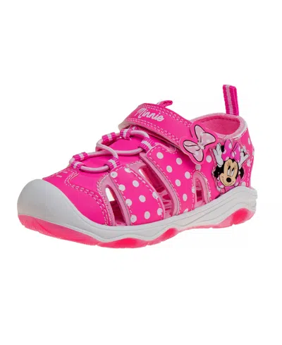 Disney Babies' Toddler Girls Minnie Hook And Loop Sports Sandals In Pink