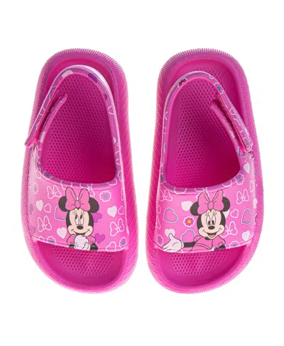 Disney Babies' Toddler Girls Minnie Mouse Hook And Loop Backstrap Slides