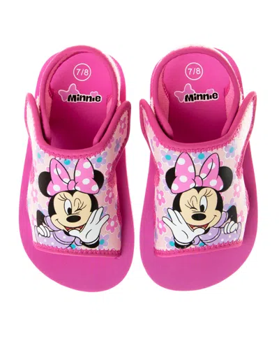 Disney Kids' Toddler Girls Minnie Mouse Hook And Loop Sandals In Pink