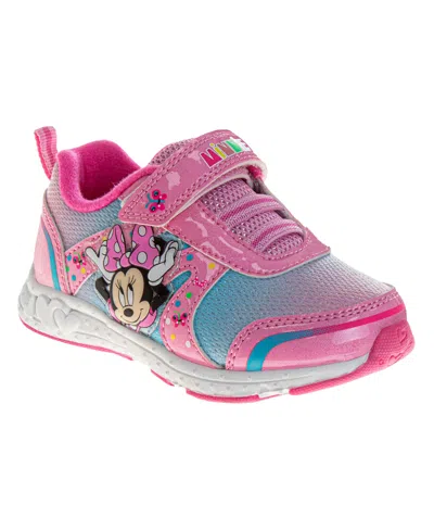 Disney Babies' Toddler Girls Minnie Mouse Light Up Sneakers In Pink