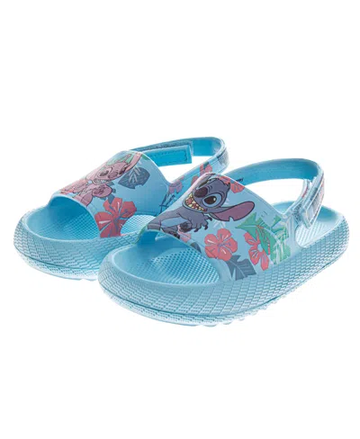 Disney Babies' Toddler Girls Stitch And Angel Slip On Slides In Blue