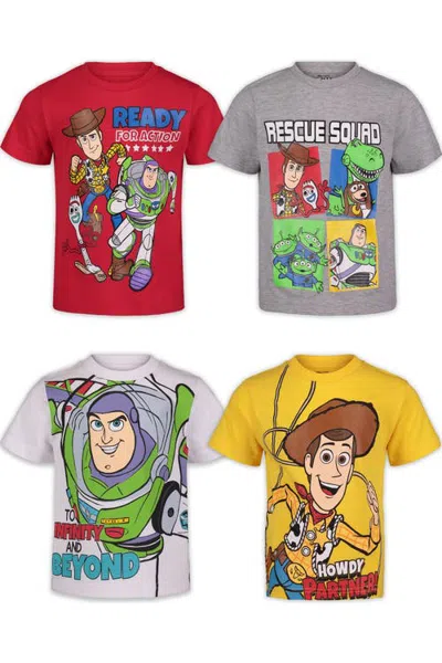 Disney Kids'  Toy Story 4-pack Short Sleeve T-shirts In Multi