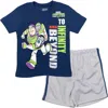 Disney Toy Story Buzz Lightyear T-shirt & Mesh Shorts Set In Multi