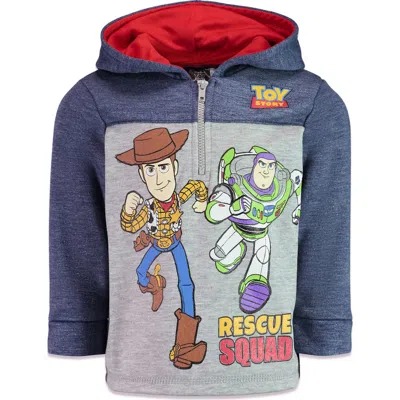 Disney Kids'  Toy Story Fleece Quarter-zip Hooded Sweatshirt In Animal Print