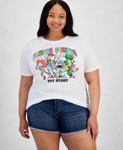 Disney Trendy Plus Size Friends Forever Graphic T-shirt In White