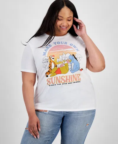 Disney Trendy Plus Size Pooh Paradise Graphic T-shirt In White