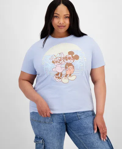Disney Trendy Plus Size Tropical Mickey And Minnie Graphic T-shirt In Kentucky B