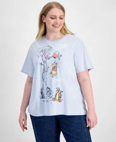 Disney Trendy Plus Size Winnie The Pooh T-shirt In Blue