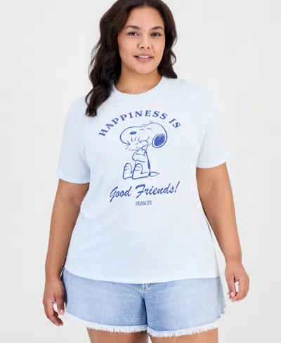Disney Trendy Plus Snoopy Good Friends Crewneck Tee In Blue