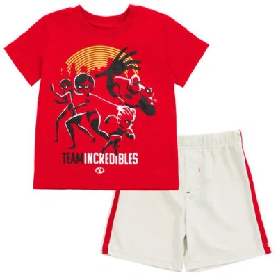 Disney Kids'  T-shirt & Mesh Shorts Set In Red
