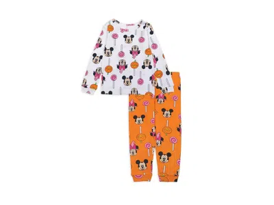 Disney Two-piece Snug Fit Cotton Holiday Pajama Set (toddler/little Kid) Pajama Sets Mickey & Minnie Candy: In White