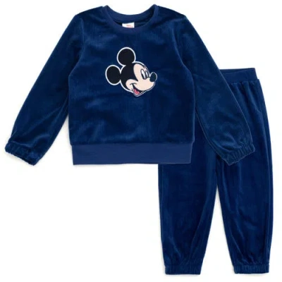 Disney Kids'  Velour Sweatshirt & Pants Set In Blue
