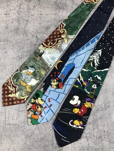 Pre-owned Disney Vintage 90's X3  Mickey Unlimited Donald Duck Art Tie In Multi
