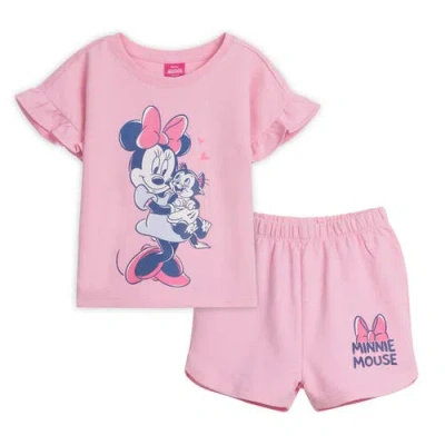 Disney Kids'  Wash T-shirt & Shorts Set In Pink