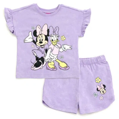 Disney Kids'  Wash T-shirt & Shorts Set In Purple