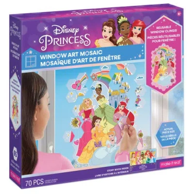 Disney Window Art Mosaic Princess 70 Pieces, Puzzle Window Clings In Multi