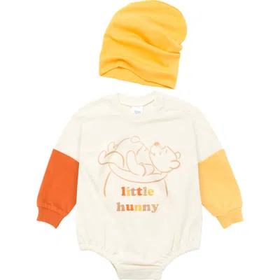Disney Kids'  Winnie The Pooh 2-piece Bodysuit And Hat Set In Multi