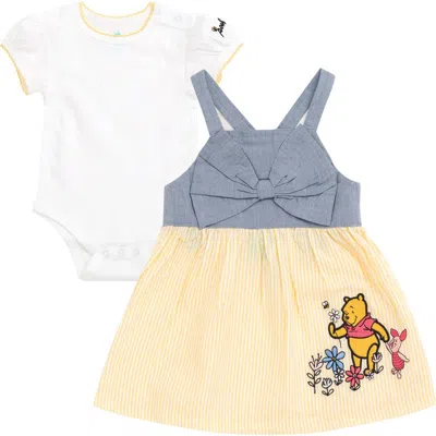 Disney Babies'  Winnie The Pooh 2-piece Bodysuit And Jumper Set In Yellow