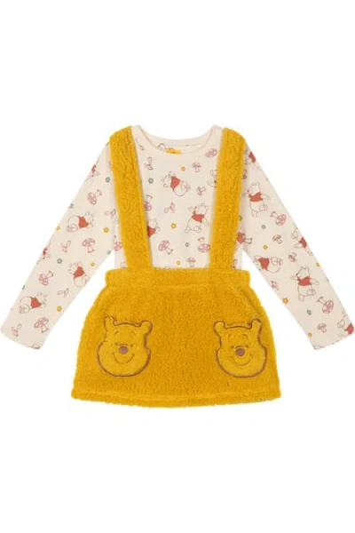 Disney Babies'  Winnie The Pooh 2-piece Tee And Suspender Skirt Set In Yellow