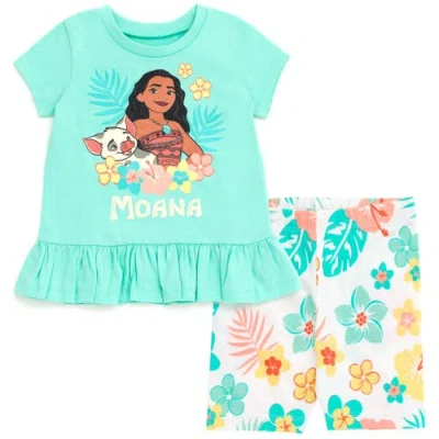 Disney Babies'  Winnie The Pooh 2-piece T-shirt And Bike Shorts Set In Green