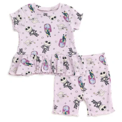 Disney Babies'  Winnie The Pooh 2-piece T-shirt And Bike Shorts Set In Pink