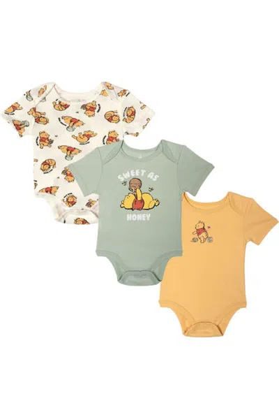 Disney Winnie The Pooh 3-pack Short Sleeve Bodysuits (baby) In Multi