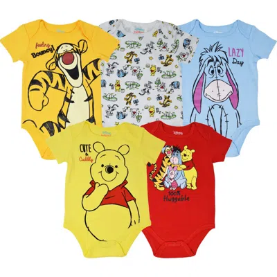 Disney Babies'  Winnie The Pooh 5-pack One Piece Bodysuits In Multi