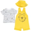 Disney Winnie The Pooh Baby Boys' Shortall And T-shirt Set With Hat In Multi