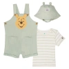 Disney Winnie The Pooh Baby Boys' Shortall And T-shirt Set With Hat In Multi