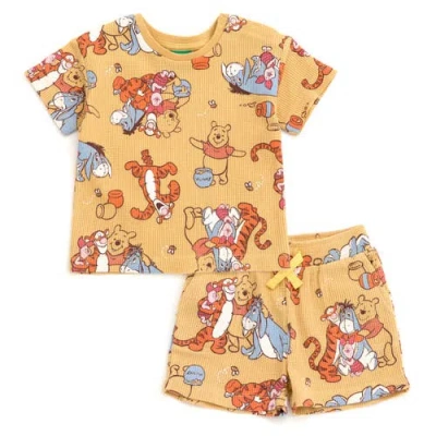 Disney Kids'  Winnie The Pooh Boys' 2-piece T-shirt And Shorts Set In Yellow