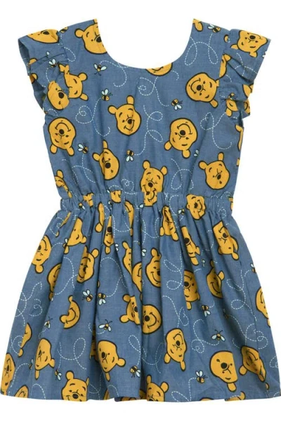 Disney Babies'  Winnie The Pooh Chambray Dress In Blue