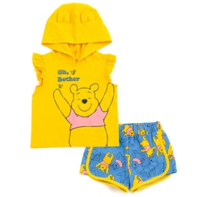 Disney Babies'  Winnie The Pooh Cosplay Tank Top & Shorts Set In Yellow