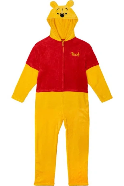 Disney Winnie The Pooh Fleece Hooded Coverall In Multi