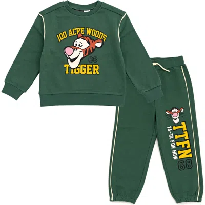 Disney Kids'  Winnie The Pooh Fleece Sweatshirt And Pants Set In Green