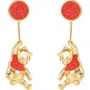 Disney Winnie The Pooh Gold Plated Balloon Swinging Earrings In Gold