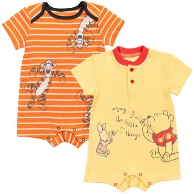 Disney Babies'  Winnie The Pooh One Piece Romper Set In Yellow