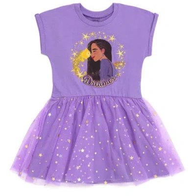 Disney Kids'  Wish Short Sleeve Tulle Dress In Purple