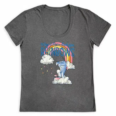 Disney Women's Winnie The Pooh Eeyore Rainbow T-shirt In Heather Grey In Gray