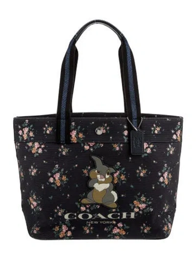 Pre-owned Disney X Coach Canvas Tote W/ Tags In Black