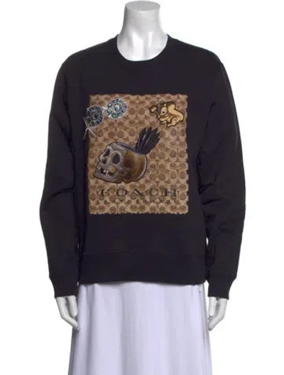 Pre-owned Disney X Coach Graphic Print Crew Neck Sweatshirt In Blue