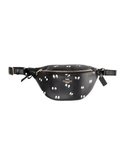 Pre-owned Disney X Coach Leather Belt Bag In Black