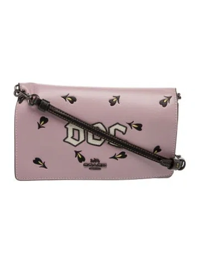 Pre-owned Disney X Coach Leather Clutch In Purple