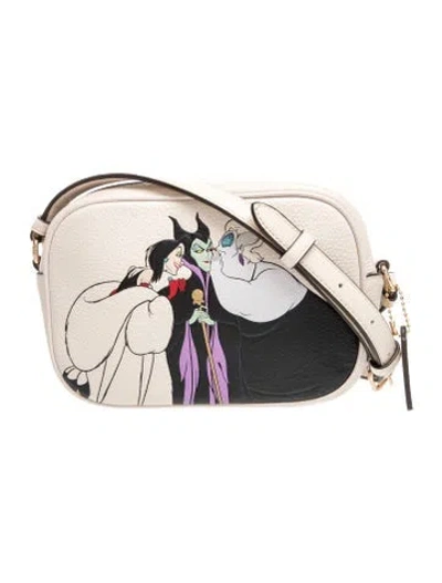 Pre-owned Disney X Coach Leather Crossbody Bag In Neutral
