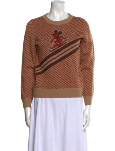 Pre-owned Disney X Coach Wool Printed Sweater In Brown