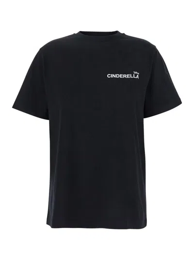 DISNEY X COPERNI 'CINDERELLA' BLACK T-SHIRT WITH LOGO PRINTED ON THE FRONT AND PRINT ON THE BACK IN COTTON WOMAN