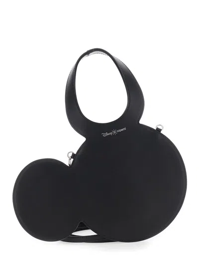 Disney X Coperni 'mickey' Black Crossbody Bag With Adjustable And Removable Shoulder Strap And Logo Lettering On The 