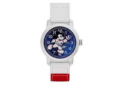 Pre-owned Disney X Fossil Mickey Mouse Astronaut Le1194 Watch In Stainless Steel In Silver