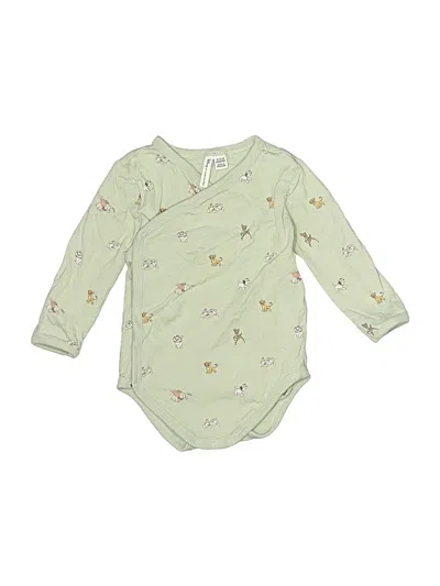 Pre-owned Disney X Janie & Jack Kids' Long Sleeve Onesie In Green