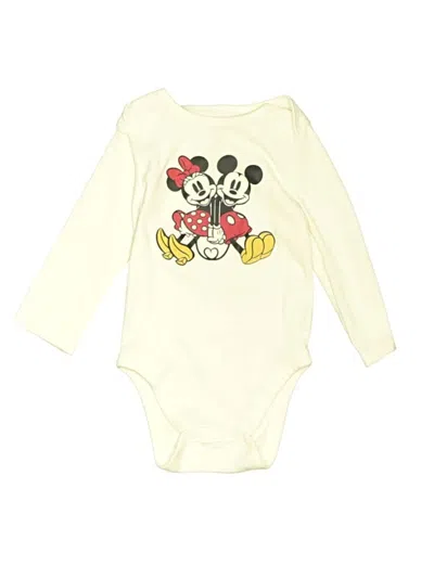 Pre-owned Disney X Jumping Beans Babies' Long Sleeve Onesie In Ivory